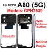 For OPPO A78 A79 A80 4G 5G Middle Housing Frame Cover Bezel with Side Button Camera Lens Frame Repalcement Repair Parts