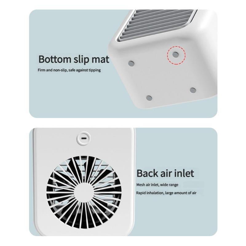 Portable Desktop Coolers Fan 9 Blade Turbos Fan Two Ice Mists Sprayings Rapid Temperature Drop 2 Wind Modes USB Powereds