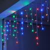 1 шт., уличный светодиодный светильник, гирлянда, занавеска, сосулька, рождественская гирлянда на доме, на открытом воздухе