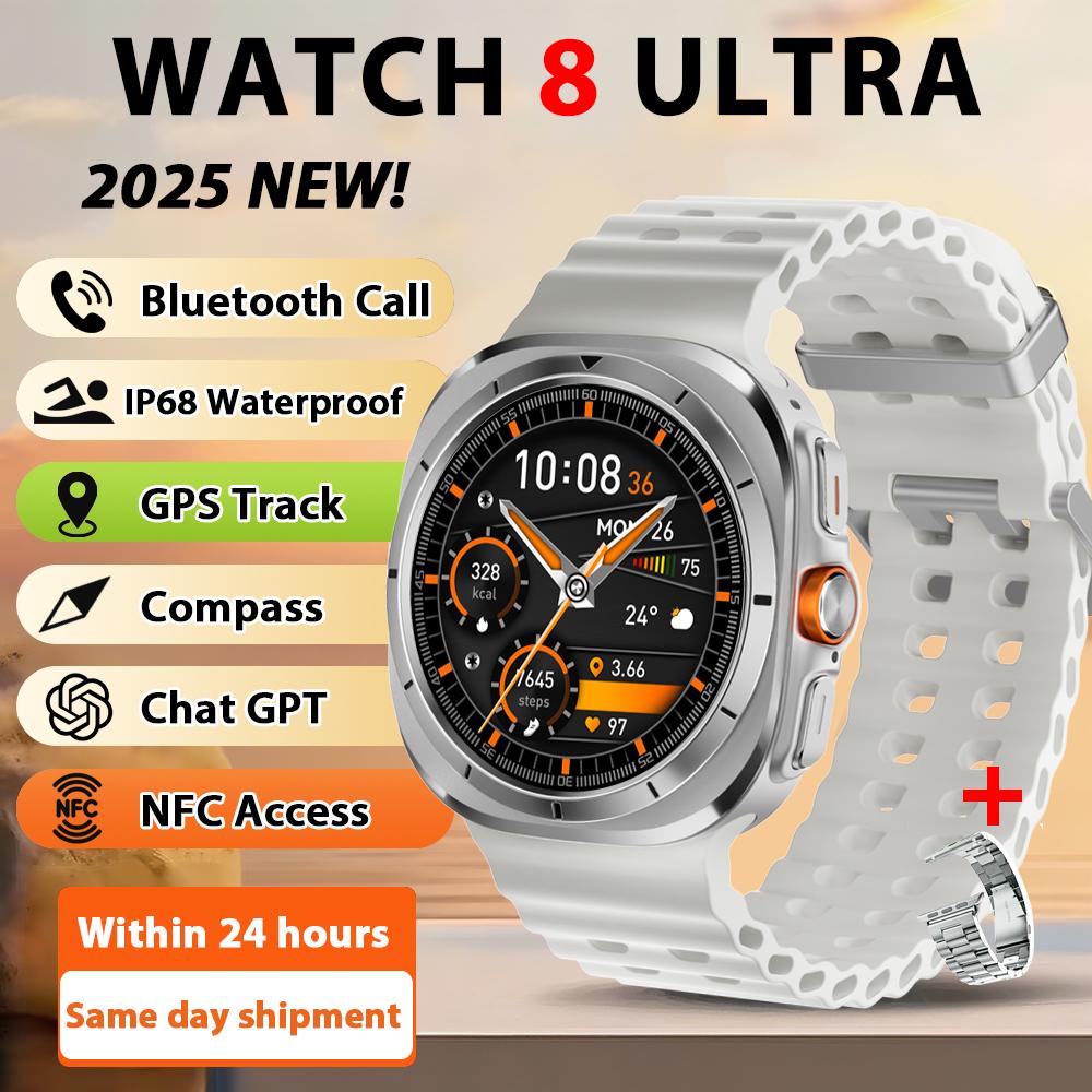 2025 Новые Умные Часы Watch8 Ultra Классические NFC Мониторинг Здоровья Bluetooth Звонки 3ATM Водонепроницаемые HD Умные Часы Для IOS Android