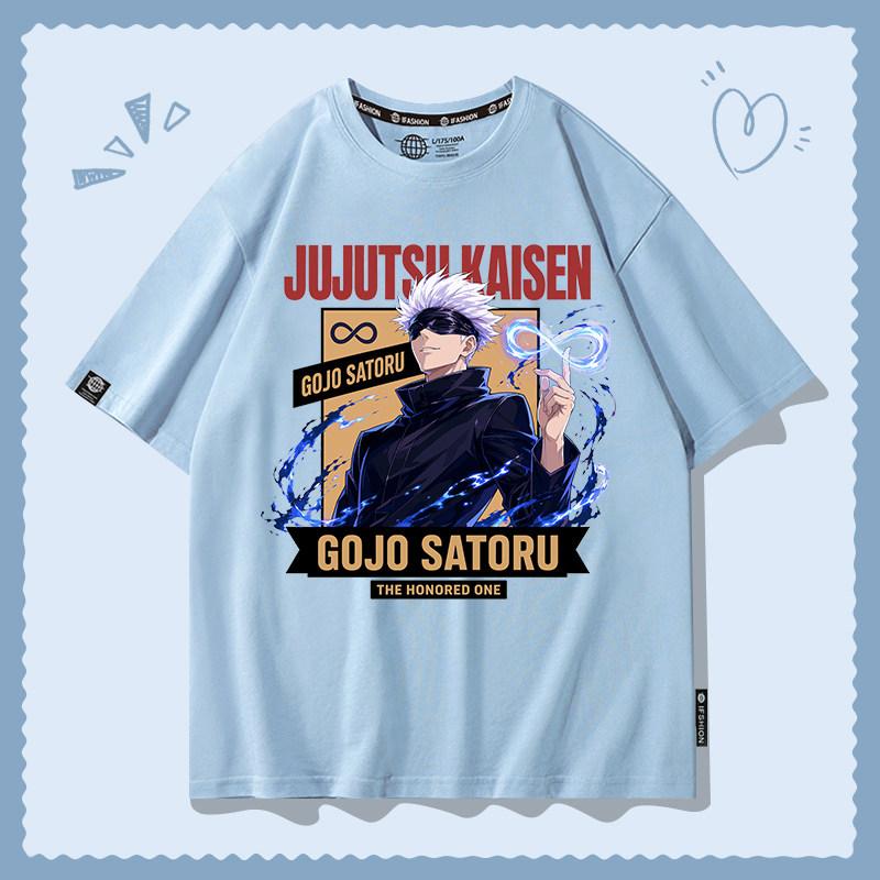 Jujutsu Battle Joint Anime Peripheral Cotton Cartoon Printed Unisexs And Unisexs Short Sleeves New Fashion Trend Casual Tshirt