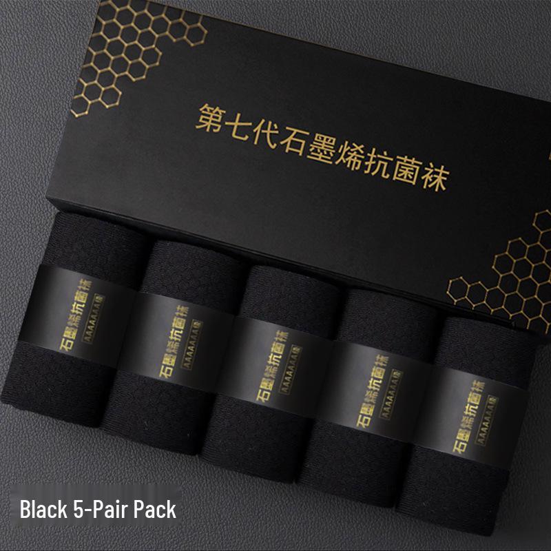 Мужские антибактериальные бизнес-носки до середины икры Ginger Graphene 7-го поколения, дышащие, влагоотводящие хлопковые для осени/зимы