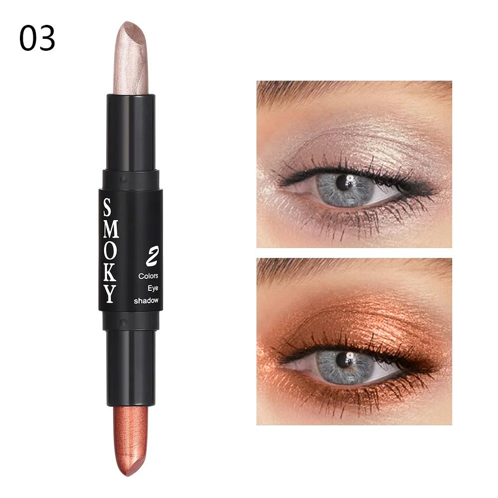 Двойная головка перламутровые тени карандаши палочки хайлайтеры мерцающие тени карандаш с подводкой для глаз женская косметика черный серый