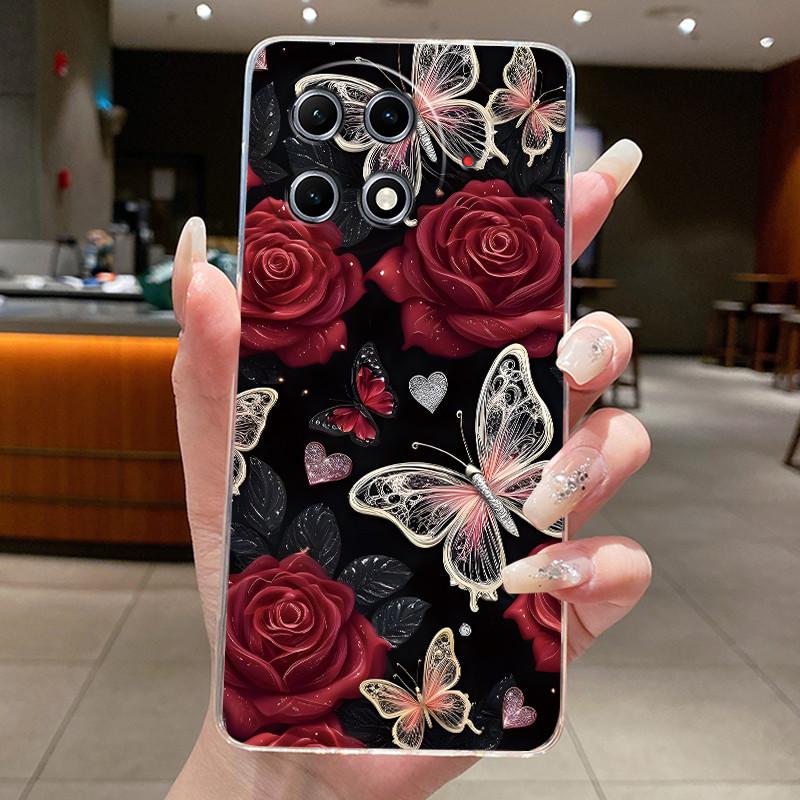 Case For Tecno Camon 30S CLA5 Clear Luxury Butterfly Fashion Flowers Soft Silicone Back Cover For Tecno Camon 30S Pro Phone Case