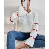 Women's Fall and Winter Loose Long-sleeved Striped Crew Neck Knit Sweater