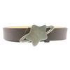 Fashionable Star Buckle Belt for Lady Girls and Women Classic Solid Color Waist Ornament Adjustable PU Leather Sash