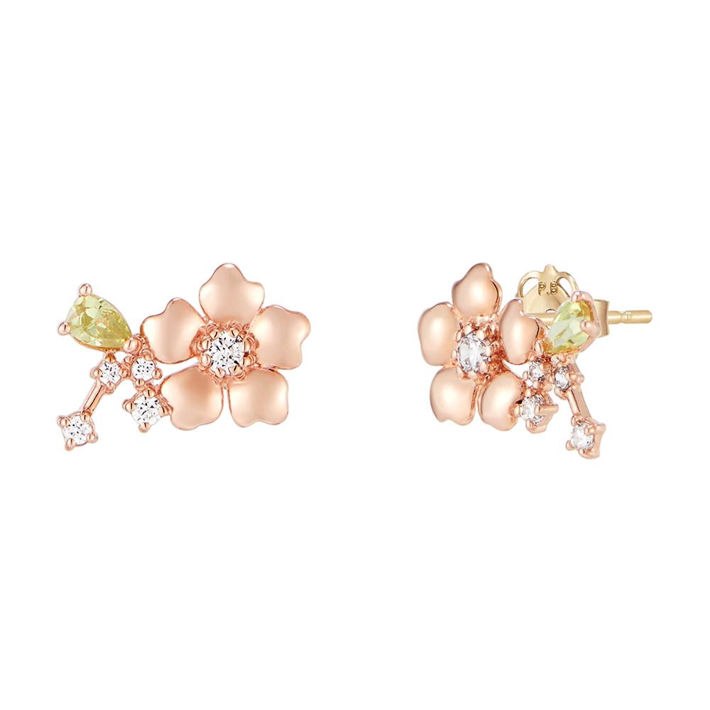 Paul Brial 14K Cherry Blossom Peridot Earrings Ptge0085