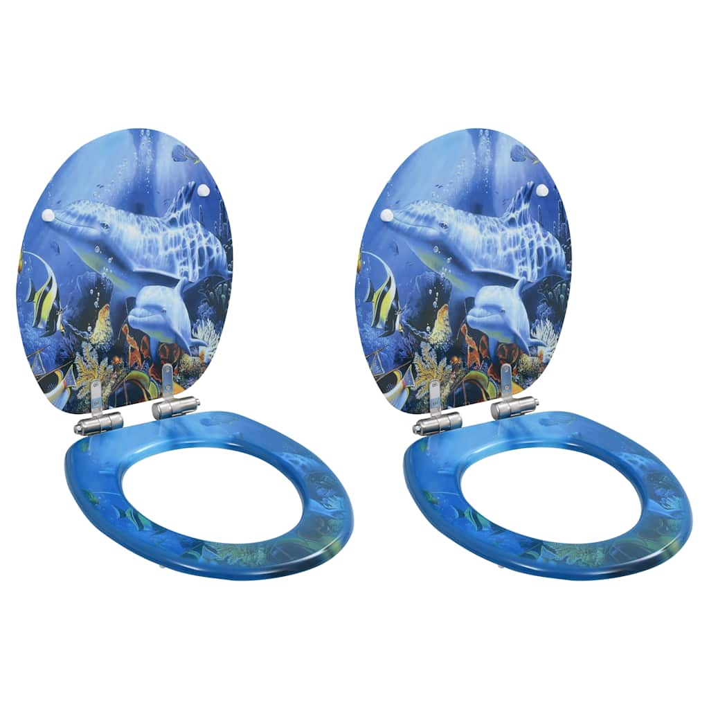 Toilet Seats 2 pcs with Soft Close Lid MDF Delphine Design