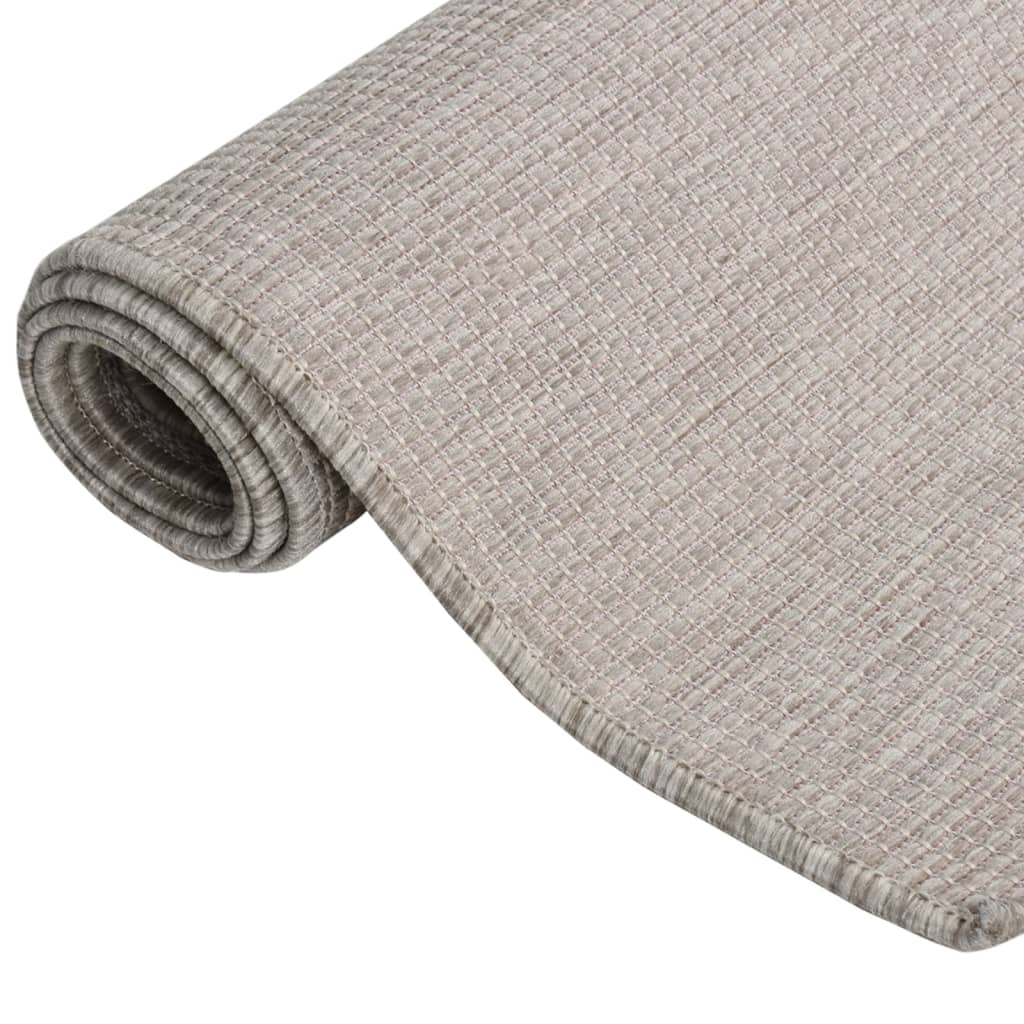 Dywan Zewnętrzny O Płaskim Splocie, 100X200 Cm, Taupe