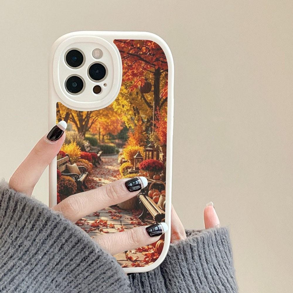 Чехол для телефона «Счастливая осень» с тыквой, твердая кожа, для iPhone 16 15 14 13 12 Mini 11 14 Pro Max Xs X Xr 7 8 Plus, Fundas