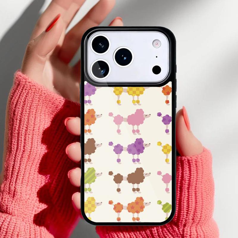 Чехол для телефона с рисунком мультяшных пуделей для iPhone 17 16 15 14 13 Pro Max Задняя крышка для 12 11 Pro Coque