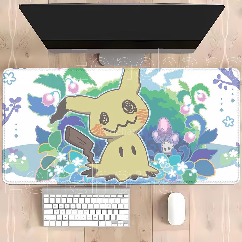 Hd Printing Mouse Pad Mimikyu Anime Kawaii Pc Keyboard Overlock Gaming Mousepad Offices Nonslip Base 40x90cm Desk Mat