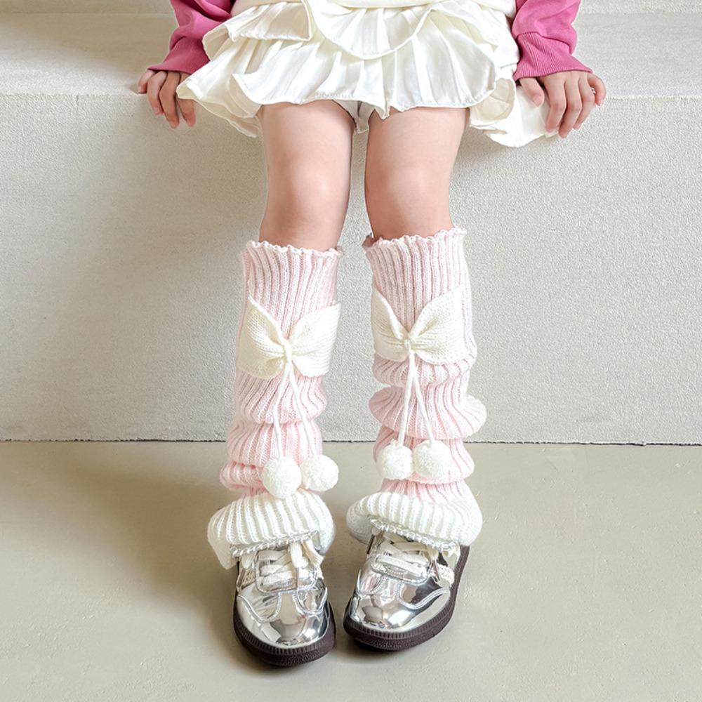 Ruffles Warm Leg Cover Bow Children's Long Socks Kawaii Leg Warmers Socks Y2k Girls