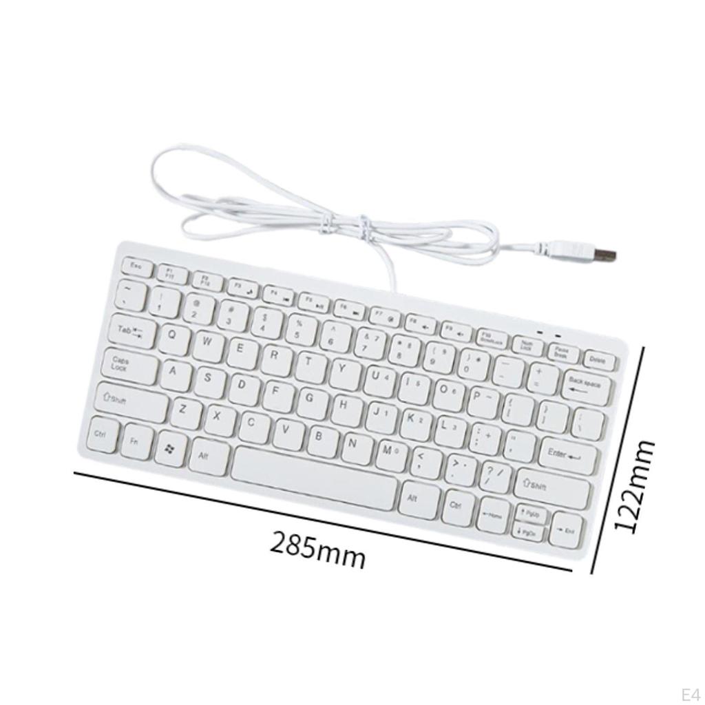Проводная USB-клавиатура, 78 клавиш, мини-профессиональная, идеальные подарки, подключи и играй, бесшумное нажатие клавиш, удобная