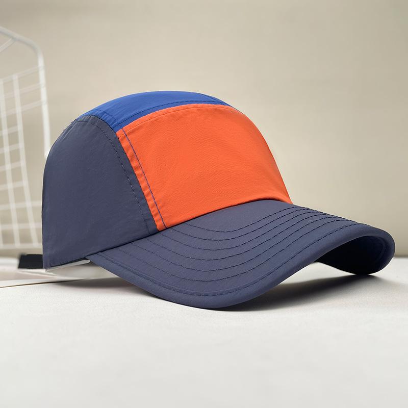 Quick-drying sun hat children's summer thin breathable wide-brimmed sun protection peaked cap color matching baseball hat men