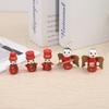 30pcs/box Christmas Tree Decor Wooden Cartoon Pendants Elderly Puppet Dolls Colorful Box Gifts Modern Simple Create Atmosphere