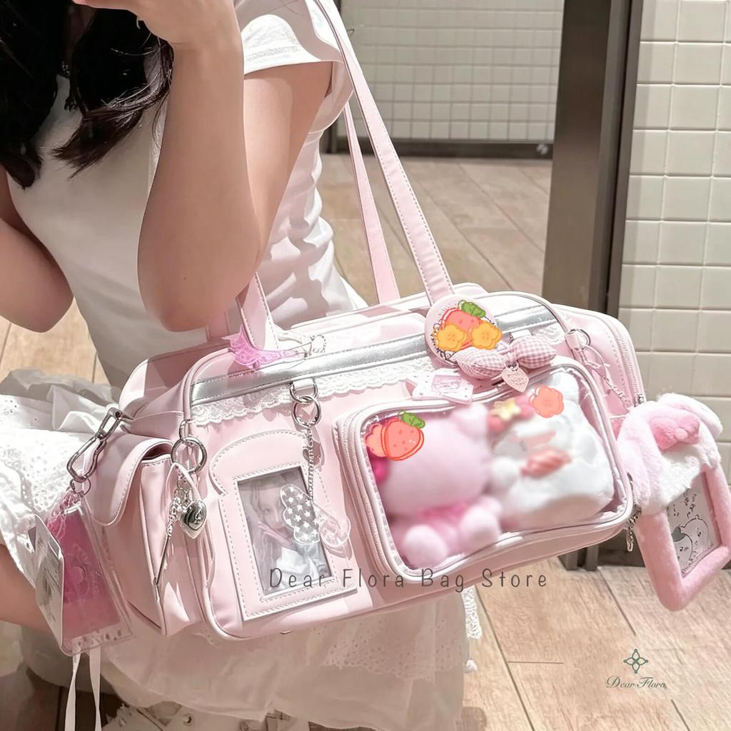 Y2K Новая Концертная Сумка Ita Bag JK Большой Вместимости Наплечная Сумка Милая Девушка Прозрачный Рюкзак Выставка Дисплей для Значков DIY Сумка Через Плечо
