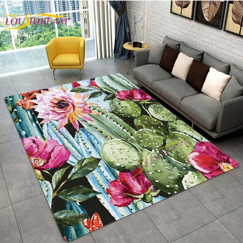 Ковер с тропическими листьями монстеры, современный ковер в стиле INS для гостиной, спальни, зеленый ковер с банановыми листьями, ковры с тропическими пальмовыми листьями