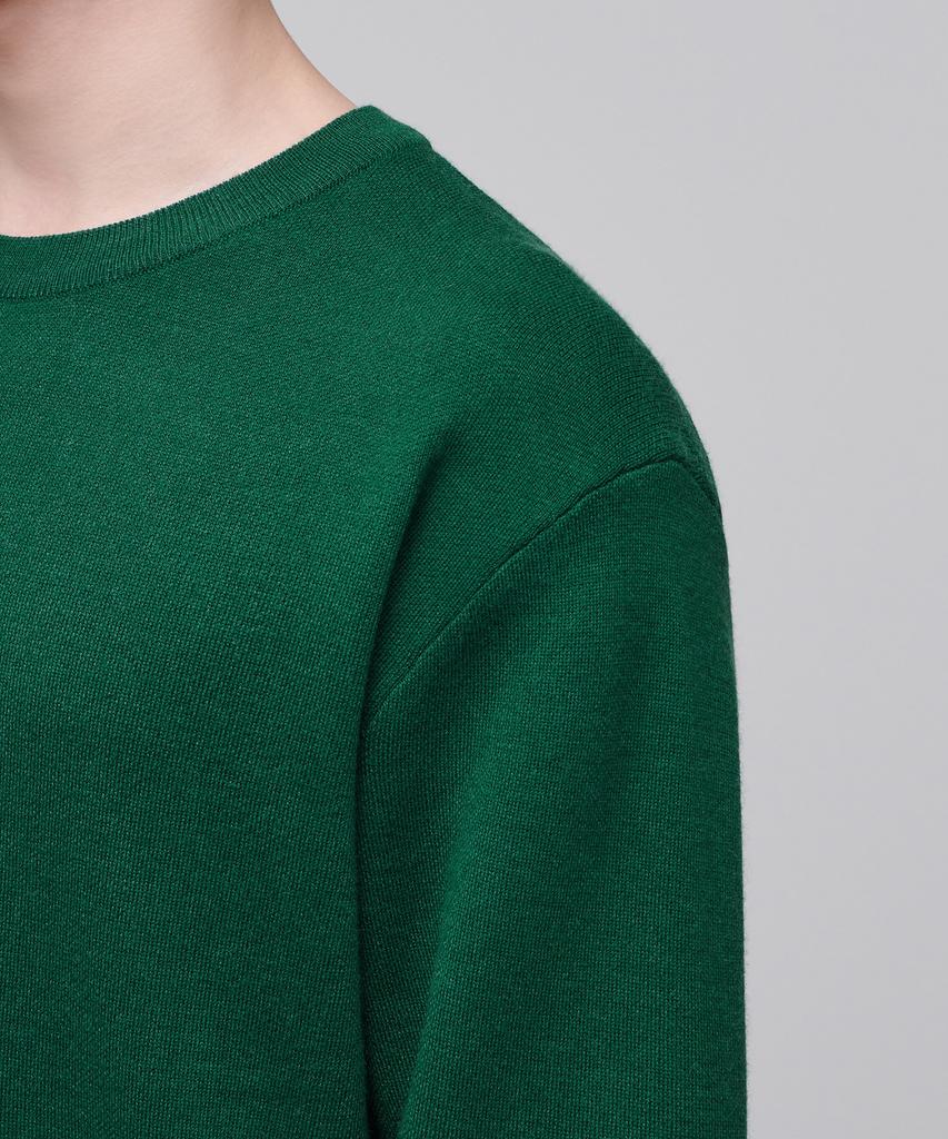 MUSINSA STANDARD Minimal Crew Neck Knit [Jolly Green]