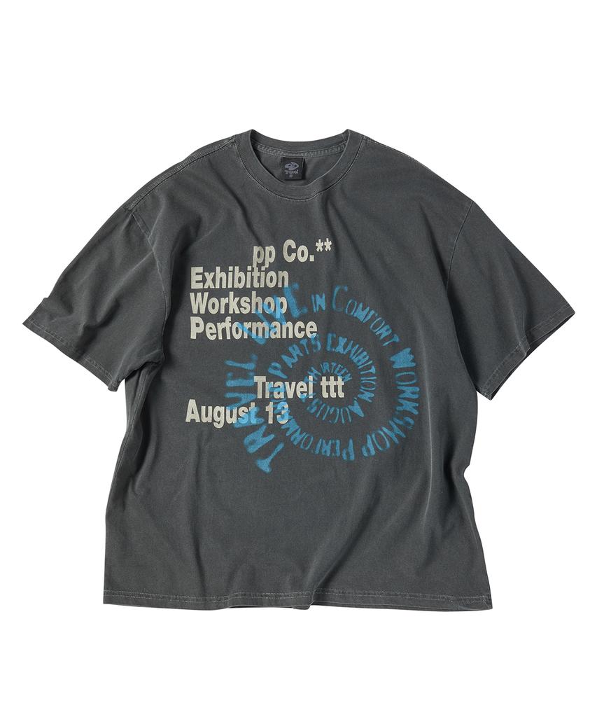 TRAVEL Helix Pigment Short Sleeve T-Shirt Black Charcoal