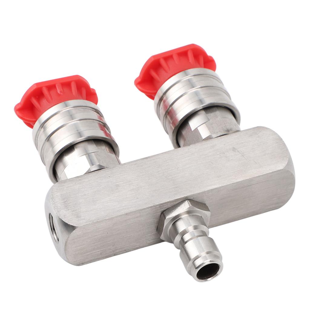 Двойная насадка для мойки высокого давления из нержавеющей стали с 1/4-дюймовым быстроразъемным соединением, 2-цветная насадка 2 в 1
