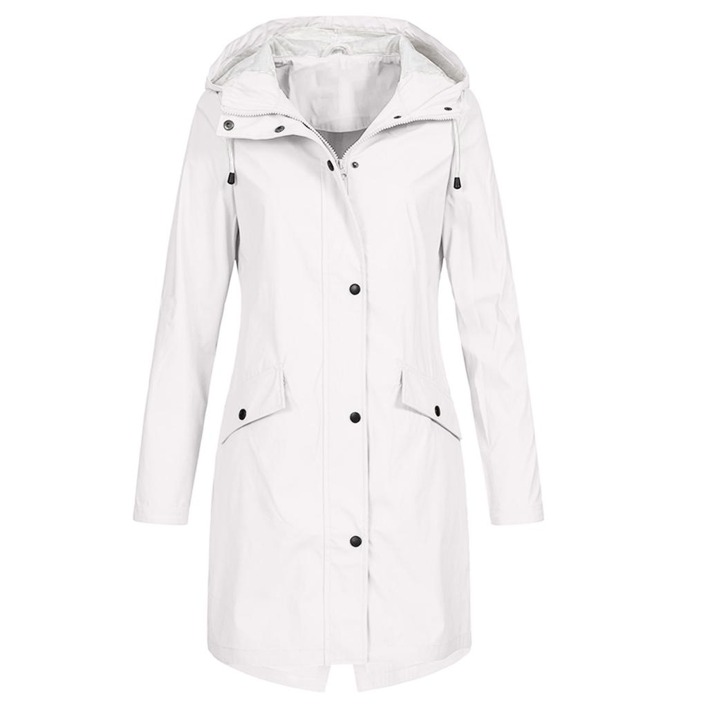 Womens Waterproof Raincoat Ladies Outdoor Wind Rain Forest Jacket Plus Size Coat