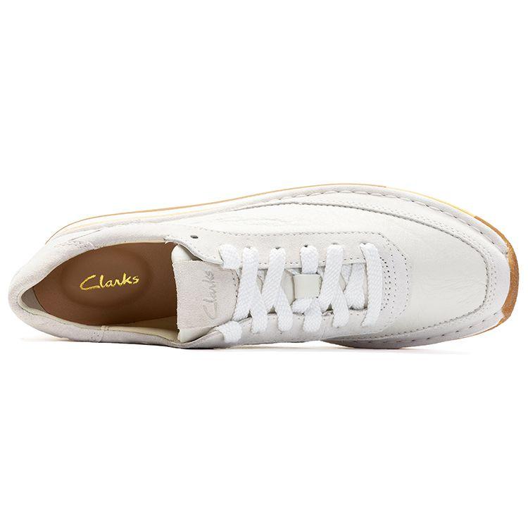 Clarks Кроссовки Craft Run Lace Повседневные Вафельные Низкие Женские Кроссовки Белый Светло-Серый 261589694