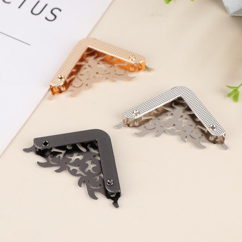 Metal Bags Corner Protectors With 2 Screws Handbags Clip Edges Hollow Fixed Decorative Buckle Diy Hardware Accessories