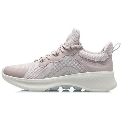 Li Ning Модные Дышащие Легкие Скользкие Низкие Беговые Кроссовки Женские Светло-Фиолетовые AREQ022-2