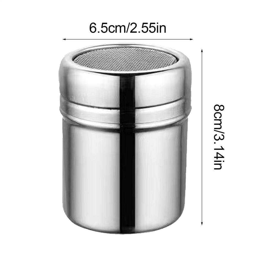 Порошковый шейкер-сито из нержавеющей стали, сито для муки, банки-шейкеры для сахара, соли, специй и какао