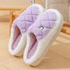 Cotton Slippers for Women, Autumn and Winter Couple's Thick-soled Indoor Household Warm Anti-slip Fluffy Cotton Shoes for Men