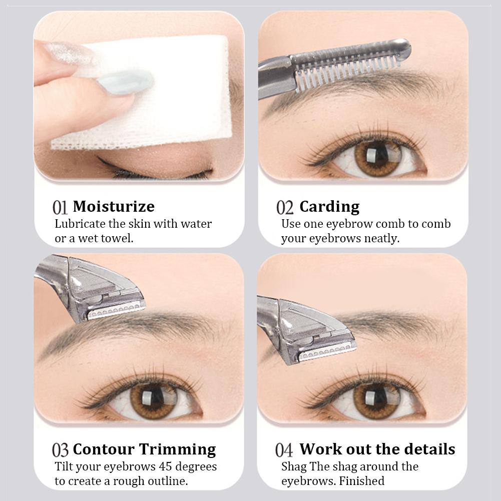 Двусторонний триммер для бровей Macro, устойчивый к царапинам, безопасная бритва для бровей, портативный, моющийся, прочный, инструмент для красоты