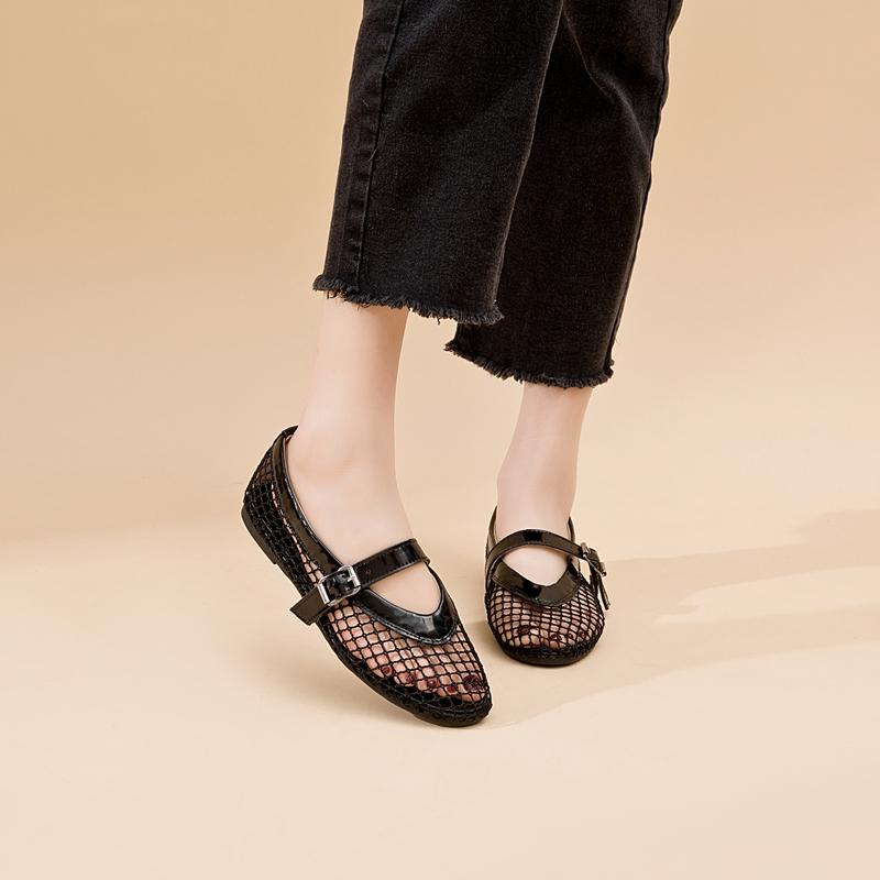 Женские сандалии в сетку, женские сандалии на плоской подошве, размер в сетку, весенне-летняя женская обувь