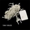 110В 220В 10М 100 светодиодов Гирлянда-нить Рождественская елка Цепь Волшебный свет Водонепроницаемый Дом Сад Вечеринка Уличный Праздничный Декор