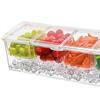 Контейнер для фруктов в холодильник с местом для льда, 4 прозрачных съемных отделения для хранения, салат, фрукты