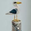 Mediterranean Style Seabird Ornament Vintage Seagull Model Wooden Seagull Craft  Coastal Home