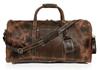Handmade Full Grain Leather Duffel Bag: Vintage Travel Holdall