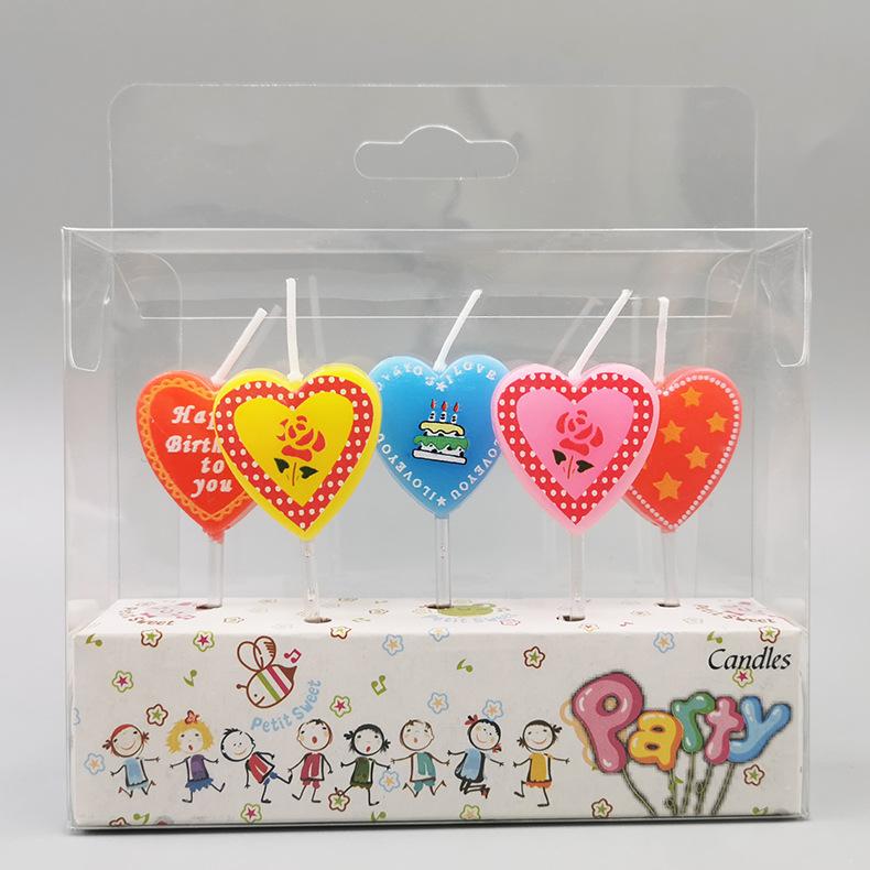Bell Bright Cartoon Printing Little Love Birthday Candle Color Creative Retro Love Cake Decorative Candle