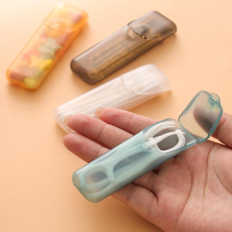 Mini Storage Box Travel Portable Transparent Toothpick Cotton Swab Box For Outdoor Travel Kitchen Restaurant Supplies