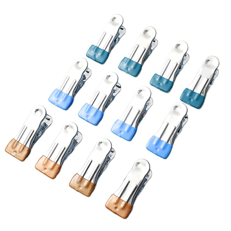 10Pcs Stainless Steel Clothes Peg Household Multipurpose Sealing Clips Windproof Non Slip No Trace Fixed Clamp Airing Clothespin