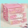 Коробка для хранения в виде трехслойного ящика с рисунком Hello Kitty, леопарда, единорога и Мелоди для украшений и органайзер для макияжа