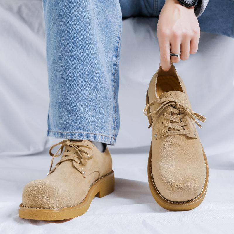 American Retro Derby Shoes Men's High Sense Mickey Big Head Shoes British Platform Leather Shoes Tide 14411-R