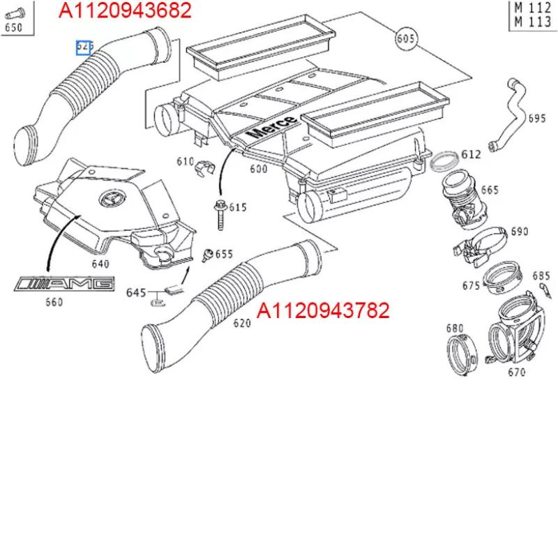 1120943782 1120943682 Air Intake Duct Hose for Mercedes Benz W220 S280 S320 S350 W211 E240 E320