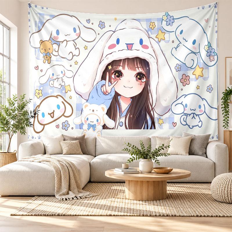 Cinnamoroll Wall Tapestry Home Decor Hanging Cloth Art Background Tapestry for Bedroom