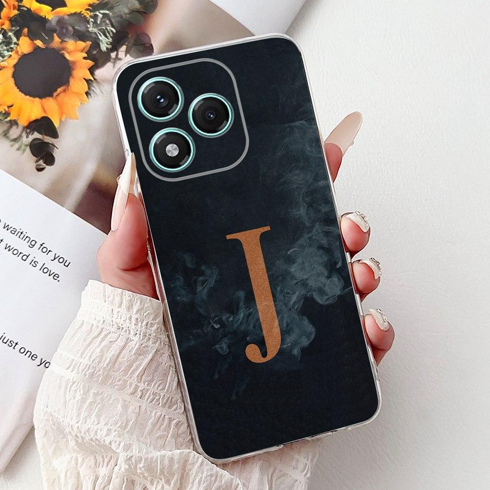6.7" For Honor 400Lite ABR-NX1 Clear Back Cover For Honor 400 Lite Case Luxury Fashion A-Z Letters Crown Soft TPU Bumper Funda