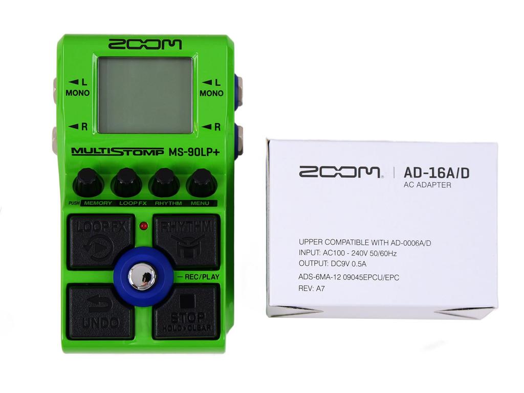 ZOOM Looper Pedal с оригинальным адаптером MS-90LP+ Multi-Stomp (зеленый)