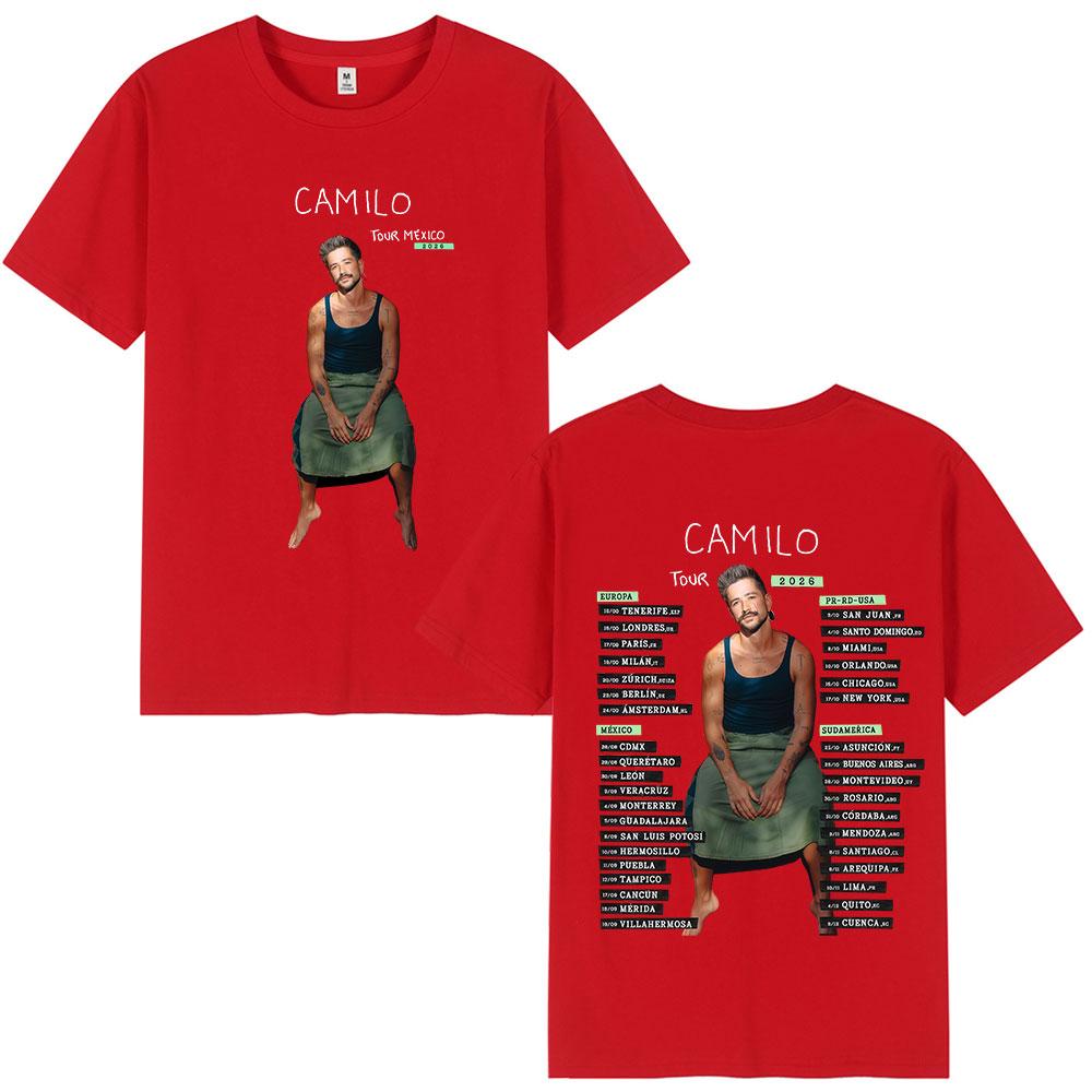 Singer Camilo Tour 2026 Merch Tshirts Unisexs Women Clothing Fashion Hip Hop Oversized T Shirts Cotton Casual T Shirt Streetwear