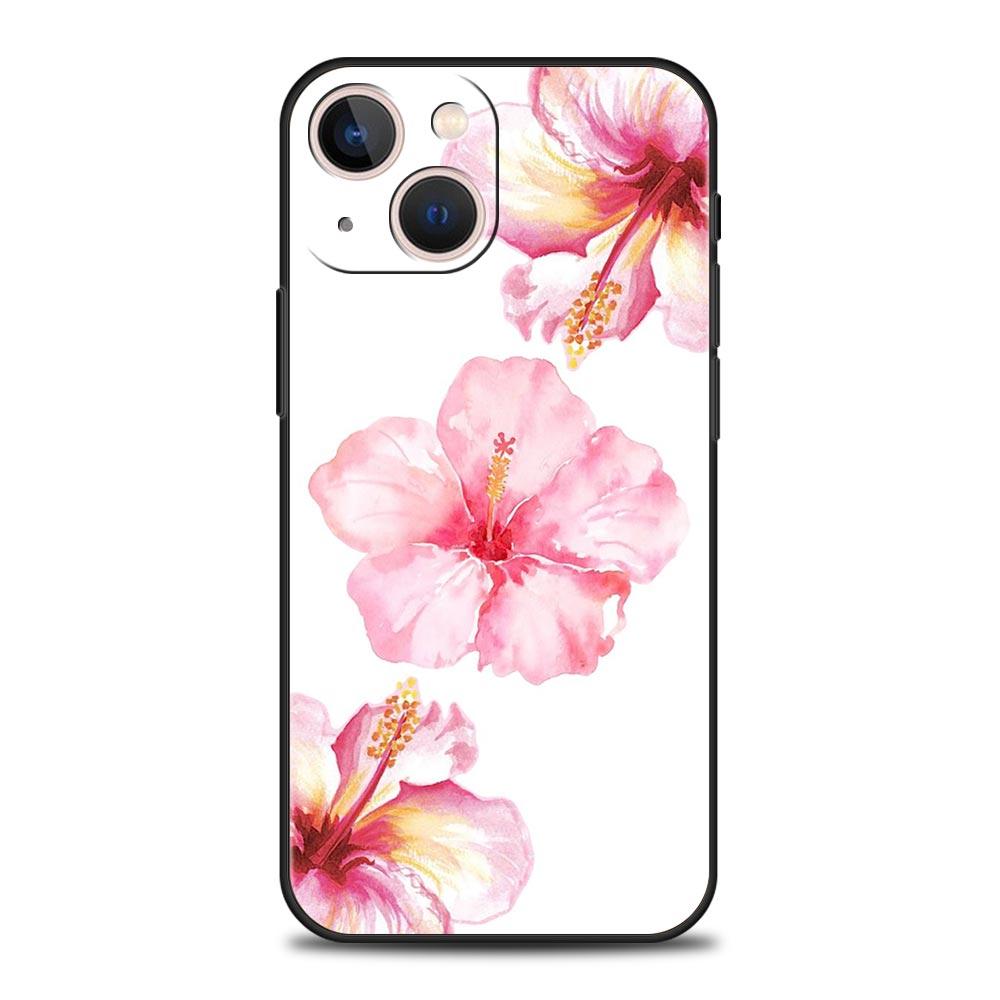 Чехол для телефона iPhone 17 16e 15 14 13 12 11 Pro Max SE 7 8 Plus Оболочка iPhone 16 Мягкий ТПУ Чехол Каллиграфия Цветок