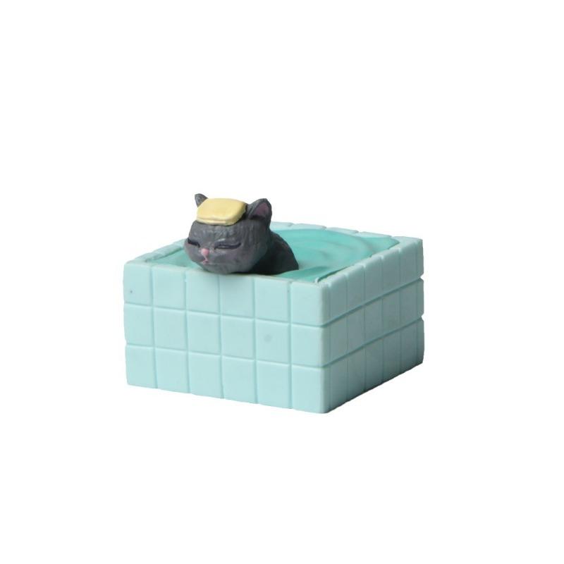 Купание, Синяя ванна, Кот, Маленький Мяо, Садоводство в микроландшафте, Ландшафтный дизайн и Креативные фигурки