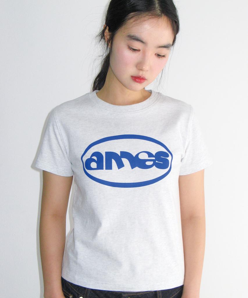 AMES-WORLDWIDE Футболка с логотипом-символом Ames Circle Светло-серая